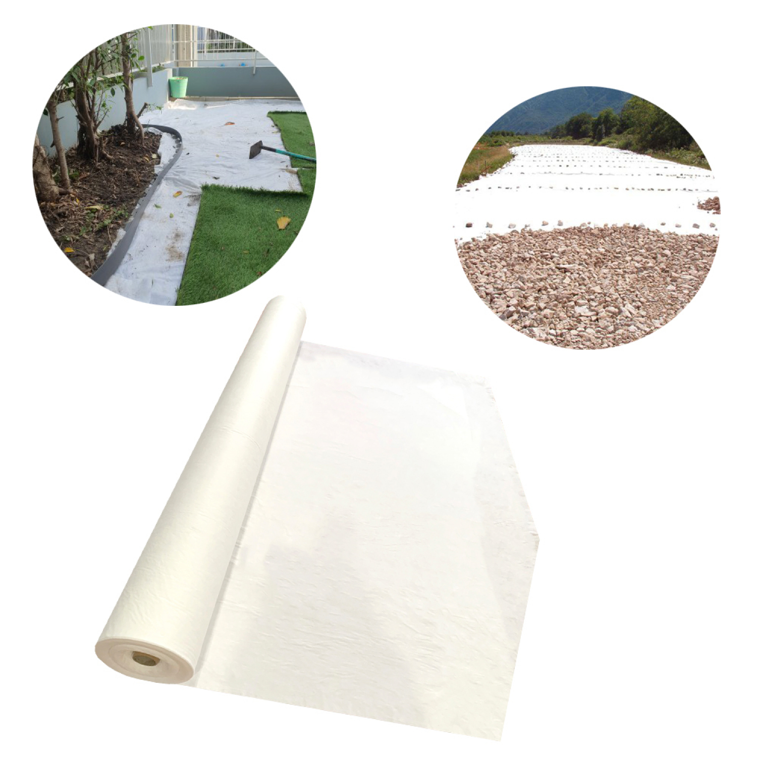 POLLO แผ่นใยสังเคราะห์ GEOTEXTILE 150 G/Sq.m 1X10m. สีขาว