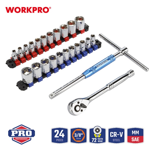WORKPRO ชุดบ็อกซ์อเนกประสงค์ ขนาด 3/8” (24 ชิ้น) รุ่น WP202553
