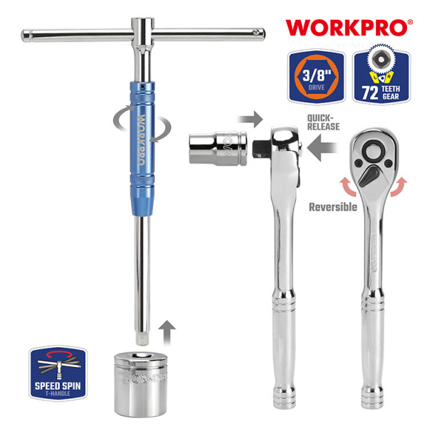 WORKPRO ชุดบ็อกซ์อเนกประสงค์ ขนาด 3/8” (24 ชิ้น) รุ่น WP202553