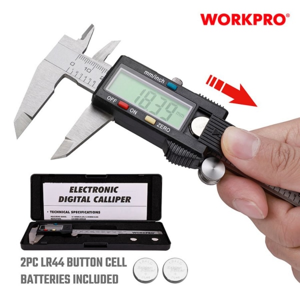 WORKPRO เวอร์เนียร์ดิจิทัลด้ามพลาสติก(150MM/6) ขนาด 6 นิ้ว  รุ่น WP266004