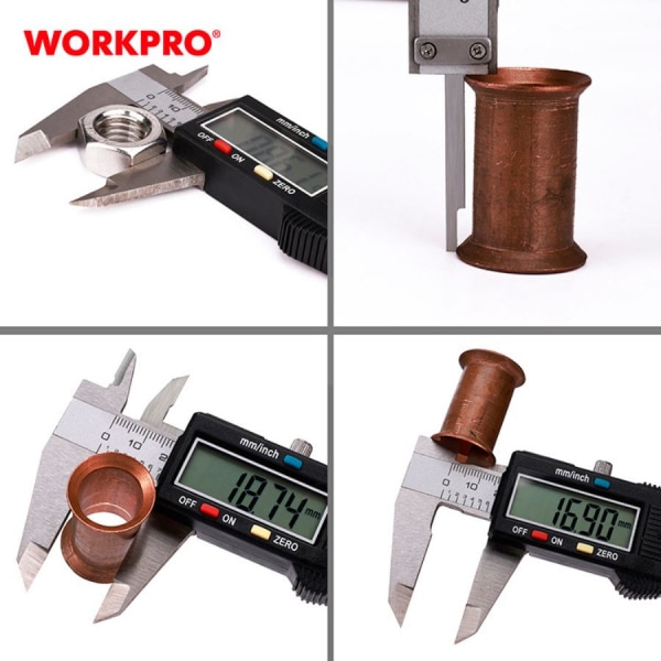 WORKPRO เวอร์เนียร์ดิจิทัลด้ามพลาสติก(150MM/6) ขนาด 6 นิ้ว  รุ่น WP266004