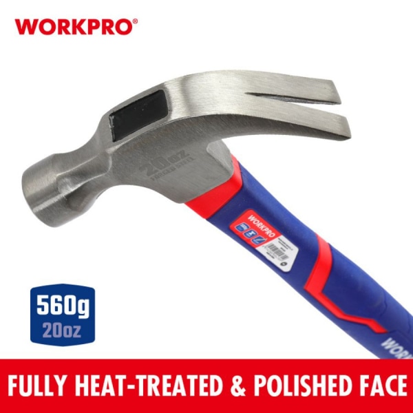 WORKPRO ค้อนหงอนด้ามไฟเบอร์  ขนาด 560 กรัม 20 ออนซ์