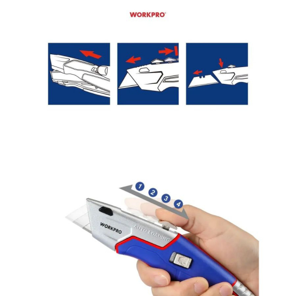 WORKPRO มีดกรีดอเนกประสงค์แบบเปิดเร็ว ปลอกอลูมิเนียม รุ่น WP213024