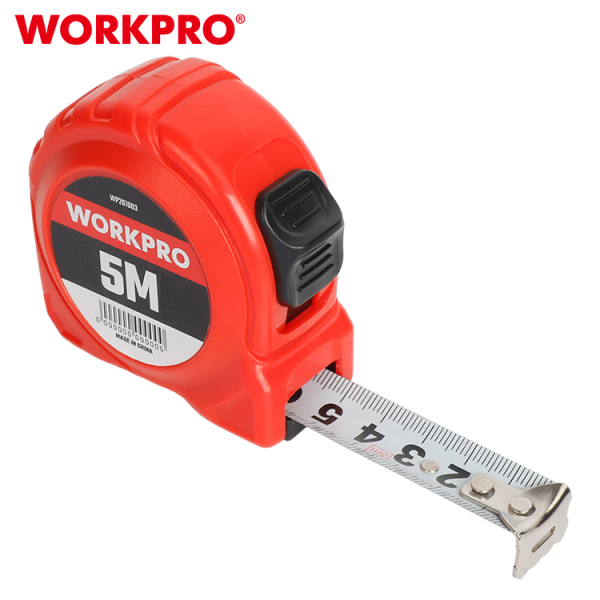 WORKPRO ตลับเมตรพลาสติก 5M 19mm รุ่น WP261035 สีแดง