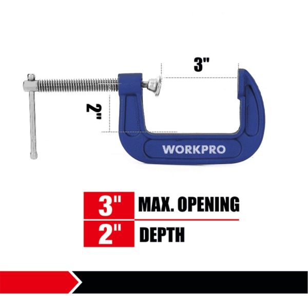 WORKPRO ปากกาจับงานตัวซี 3 นิ้ว WP232018