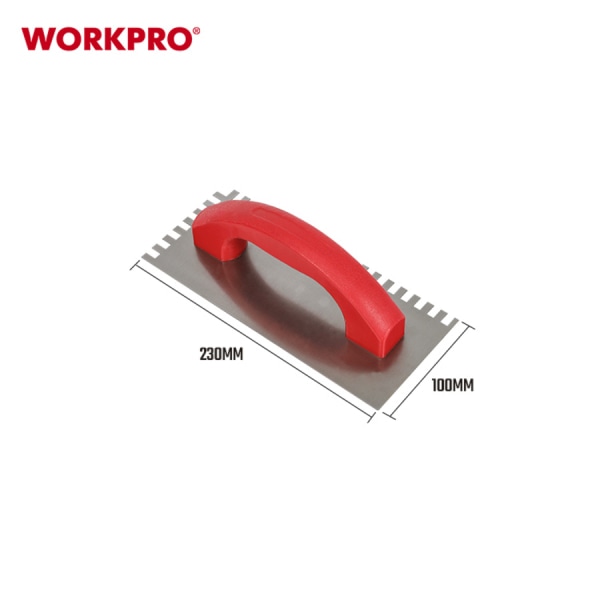 WORKPRO เกรียงหวีด้ามพลาสติก ฟันขอบหยัก 8 x 8 มม. รุ่น WP323012