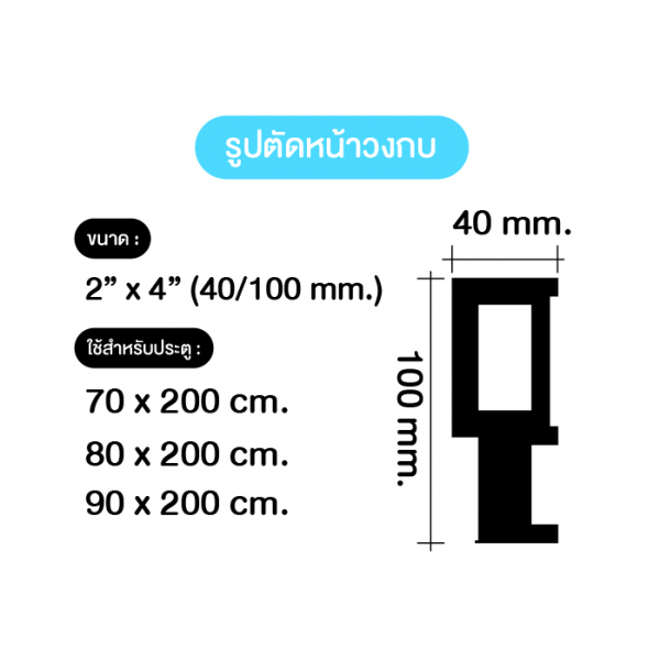 LWD วงกบไม้สังเคราะห์ LeoFrame Premium Lite ขนาด (44/100)มม.x70x200ซม. สีขาว