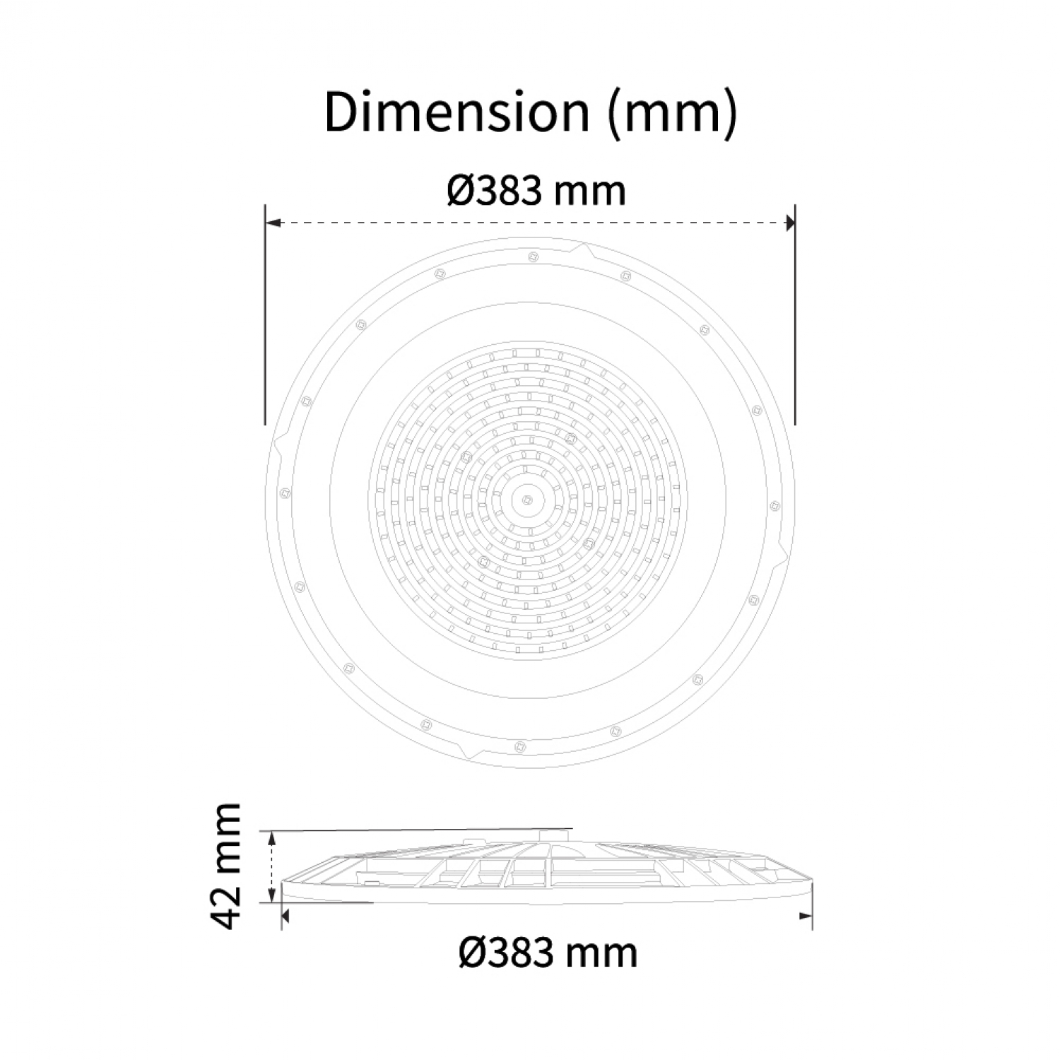 SHINING โคมไฟไฮเบย์ LED High Bay UFO รุ่น  Nova 200W สีดำ