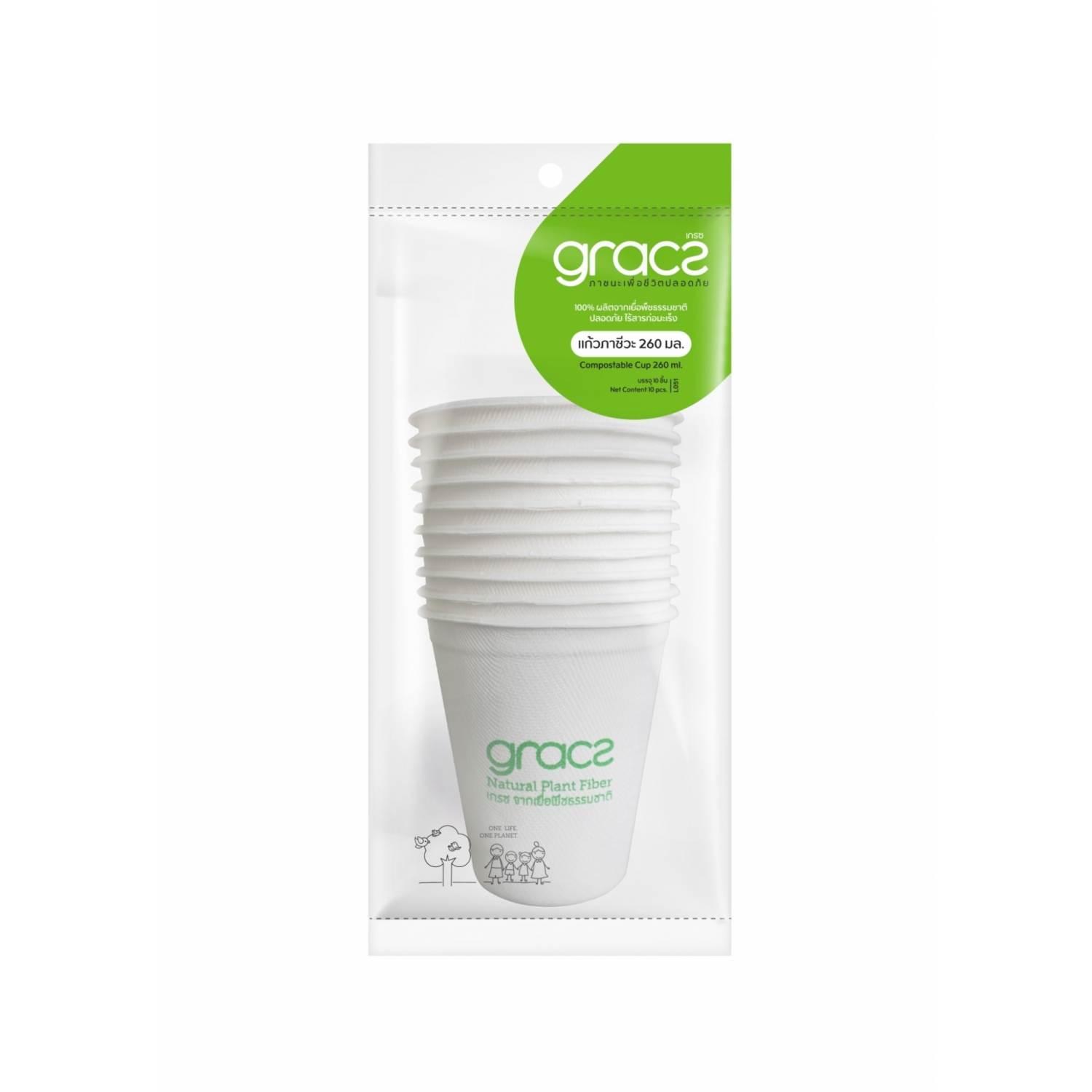 GRACZ เกรซ คลาสสิค แก้ว 260 มล. แพ็ค 10 ชิ้น