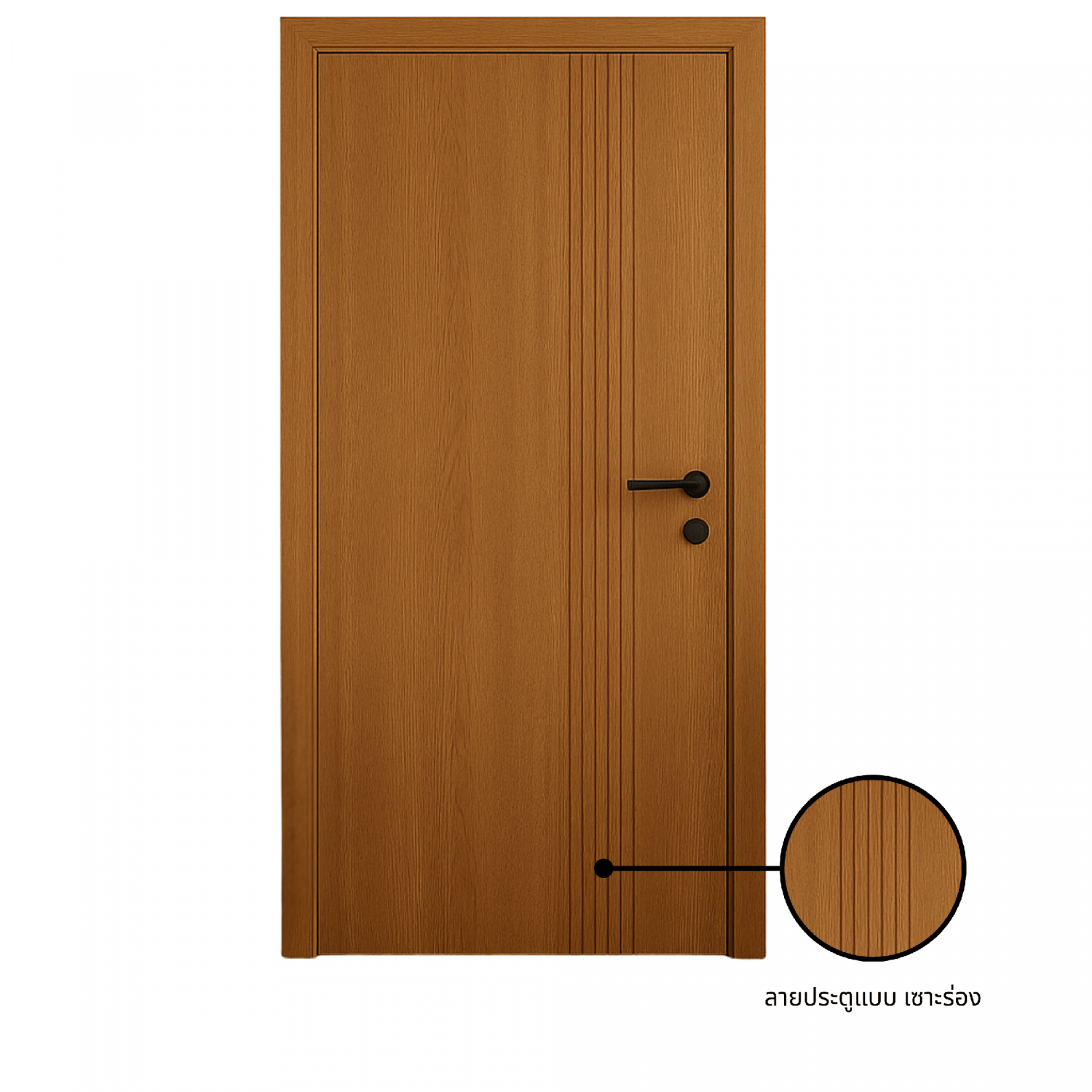 WELLINGTAN ชุดประตูอะลูมิเนียมพร้อมมือจับ รุ่นALZD-001 ขนาด 90x213 ซม. สีน้ำตาล