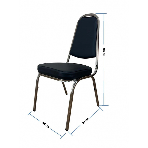 DELICATO เก้าอี้จัดเลี้ยง มีหูหุ้มหนัง PVC รุ่น DT 142 ขนาด 45x54x90ซม. สีดำ