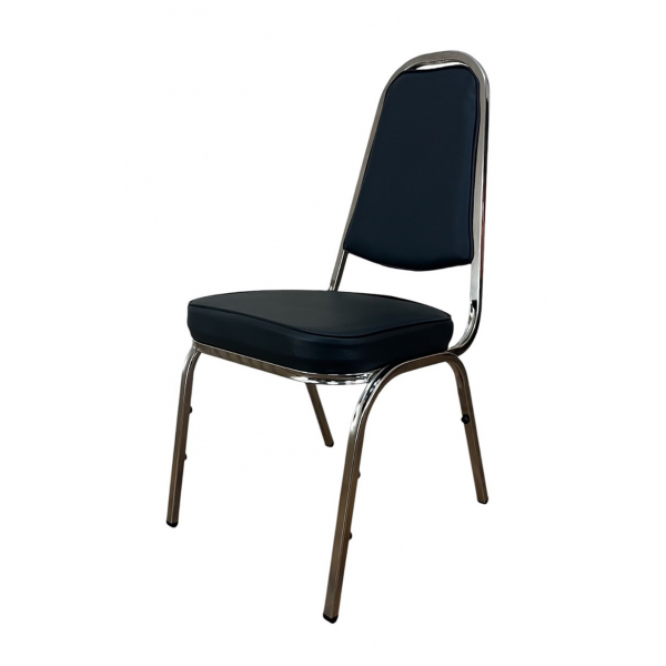 DELICATO เก้าอี้จัดเลี้ยง มีหูหุ้มหนัง PVC รุ่น DT 142 ขนาด 45x54x90ซม. สีดำ