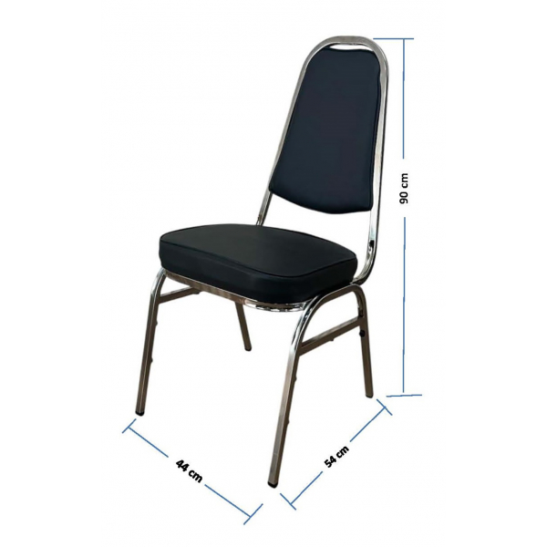 DELICATO เก้าอี้จัดเลี้ยง ขาทรงA หุ้มหนัง PVC รุ่น DT 142A ขนาด 45x54x90ซม. สีดำ