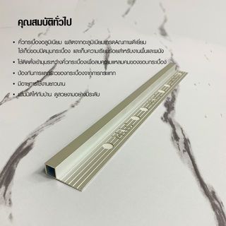 MAC คิ้วกระเบื้องอลูมิเนียม แบบเหลี่ยม ขนาด 12 มม. ยาว 2 เมตร รุ่นDS-03-PC สีชาเข้ม