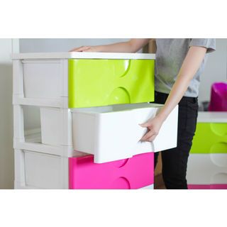 GOME ตู้ลิ้นชักท็อปพลาสติก 4 ชั้น 55x42x83ซม. รุ่น 5804 สีสลับ