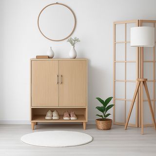 DELICATO ตู้รองเท้า รุ่นริโอ ขนาด 80x39.4x91.1ซม. สีบีช