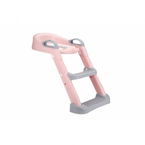Primo Kids ฝารองนั่งเด็กแบบมีบันได รุ่น E019-009-PK ขนาด 38x40x66 ซม. สีชมพู-เทา 
