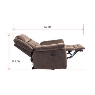 PULITO เก้าอี้พักผ่อนผ้าปรับระดับไฟฟ้า 1 ที่นั่ง รุ่น LINCOLN ขนาด 99x96x101.5 ซม. สีน้ำตาล 