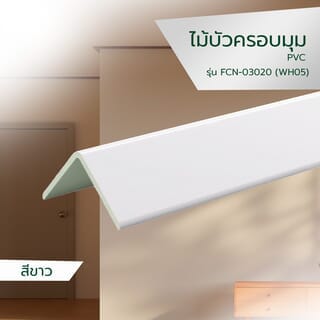 GREAT WOOD ไม้บัวครอบมุม PVC  FCN-03020 (WH05) 30x30x2.2x2700มม. สีขาว