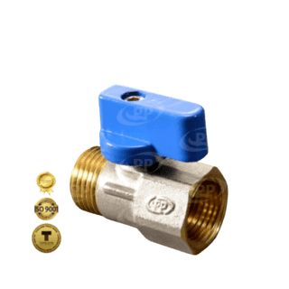 PP มินิบอลวาล์วทองเหลือง มผ. 1/2(F/M) รุ่น 30015