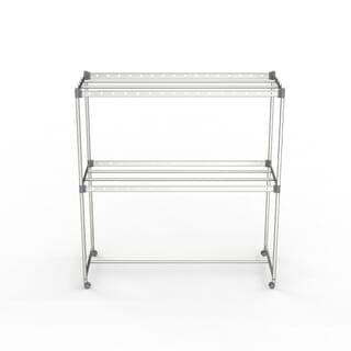 SAKU ราวตากผ้าอลูมิเนียมมีล้อเลื่อน รุ่น JS1238A ขนาด 60x150x160 ซม. สีเงิน