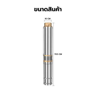 MIZUMA ปั๊มบาดาลโซล่าเซลล์ ท่อ 4  750W รุ่น 4DLR7.5-65-72-750