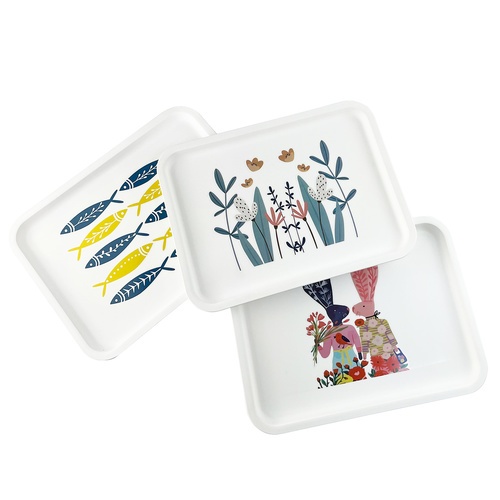 NIBIRUถาดอเนกประสงค์สี่เหลี่ยม 23x30.5x2 CM. BUTTER คละลาย