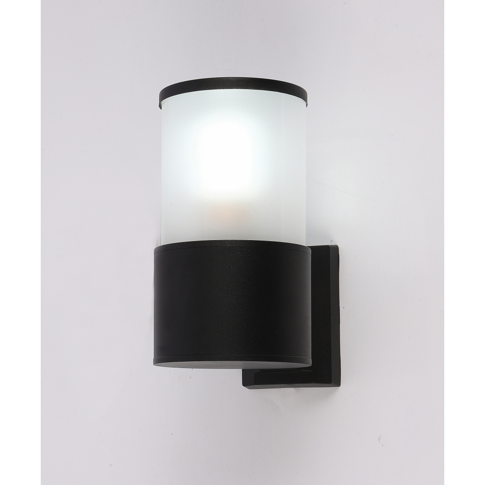 EILON โคมไฟติดผนังโมเดิร์น ทรงกระบอกกลม E27 ขนาด 10.8x20cm IP65 รุ่น MVW027-S(B) สีดำ