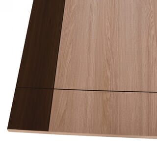 WELLINGTAN ประตูยูพีวีซีบานทึบเซาะร่อง UPVC-WEFU010-1 ขนาด 80x200ซม. สีทูโทน น้ำตาล-เบจ (เจาะลูกบิด)