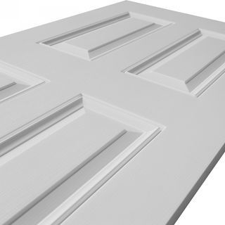 WELLINGTAN ประตูภายนอก UPVC บานทึบ 4ฟัก รุ่น UPVC-WE004 ขนาด 80x200ซม. สีขาว (ไม่เจาะลูกบิด)