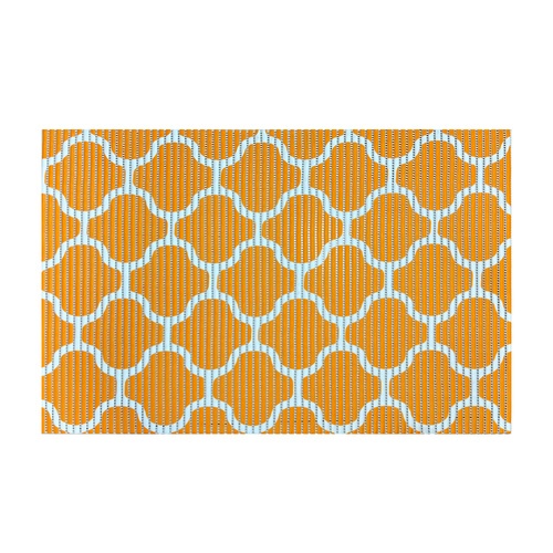 Primo พรมห้องน้ำลูกฟูก ขนาด 45x60 ซม. รุ่น YH06 ลายกราฟฟิก สีเหลือง