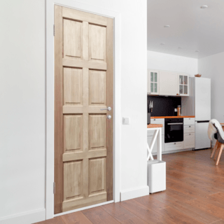 GREATWOOD ประตูไม้มะฮอกกานี บานทึบ 8ฟัก 80x200ซม.