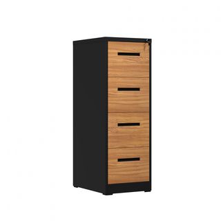 SMITH  ตู้เก็บเอกสารลิ้นชัก รุ่น Archie ขนาด 46x63x113.1 cm. สีไม้-ดำ