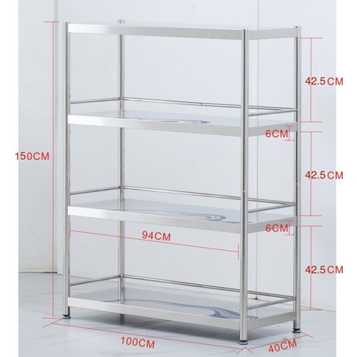 SANE ชั้นวางของอเนกประสงค์สเตนเลส 4 ชั้น 40x100x150 ซม. FORTUNA