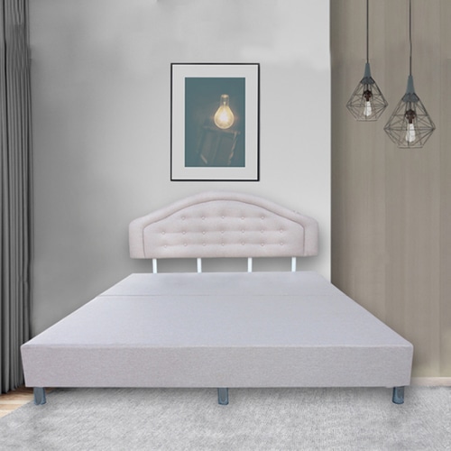 TRUFFLE บล็อกที่นอน+หัวเตียง รุ่น Honey ผ้า Canvass ขนาด 5F สีน้ำตาลอ่อน