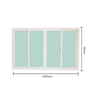 WELLINGTAN (VERTA) หน้าต่างไวนิลบานเลื่อน FSSF GW003 ขนาด 240x150ซม. สีขาว พร้อมมุ้ง