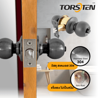 TORSTEN ลูกบิดห้องน้ำ สเตนเลส-304 รุ่น 587 BK-MB สีดำ