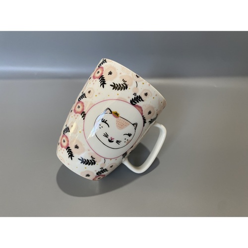 AILO แก้วเซรามิค 8 ซม. 350 มล. RABBIT-02 สีชมพู