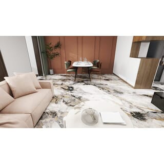 La Arezza กระเบื้องพอร์ซเลน 75X150  ซม. รุ่น Luxura  elite marble  (TMA715906L) High-glossy Random (2pcs /box  2.25 sqm)
