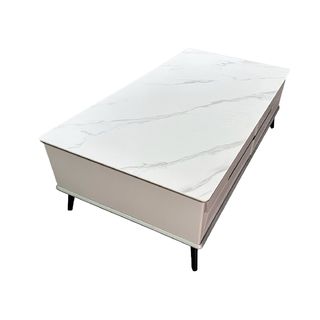 DELICATO โต๊ะกลางหน้าท็อปหินอ่อน รุ่น TARO ขนาด 130x70x42 ซม. สีเทาอ่อน