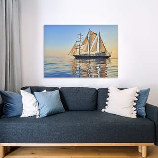 COZY ภาพพิมพ์แคนวาส รุ่น Lucky sailing-01 ขนาด 50x70 ซม. รูปเรือสำเภา