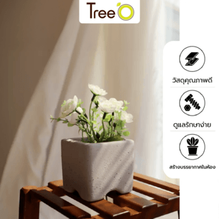 Tree’O กระถางเซรามิก รุ่น 4ZR-003 สีเทา