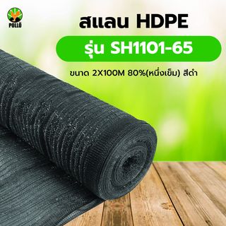 POLLO สแลน HDPE 80% รุ่นSH1101-65  ขนาด2X100M 80%(หนึ่งเข็ม) สีดำ
