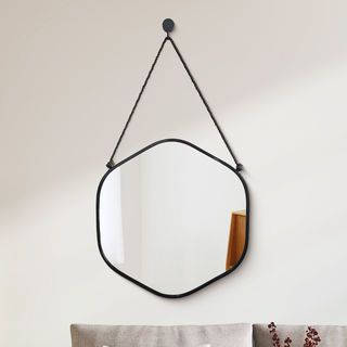 Nice กระจกทรงเหลี่ยมพร้อมสายแขวน รุ่น ลาล่า-แบล็ค ขนาด 39x41 ซม. สีดำ