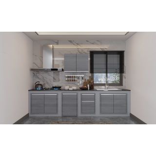 MJ บานซิงค์เดี่ยวทึบตรง 0.70x80x60 ซม. SAV-S604-GW  สีเทาลายไม้