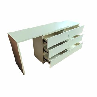 (1/2)DELICATO โต๊ะเครื่องแป้ง รุ่น Tia ขนาด 120x40x75 ซม. สีขาว 