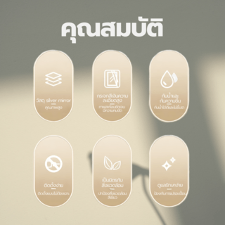 Nice กระจกเงาไม่มีกรอบ ทรงรี รุ่น JLLS006  ขนาด 45x60ซม. สีใส