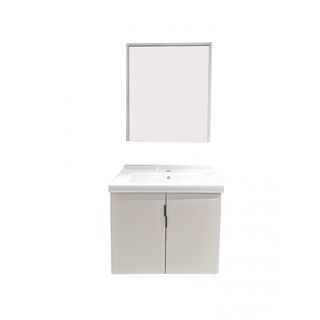 Verno ชุดเคาน์เตอร์อ่างล้างหน้าplywood พร้อมตู้กระจก 60x47x48 cm. รุ่น ไคลี่ T306-60 สีขาว (½)

