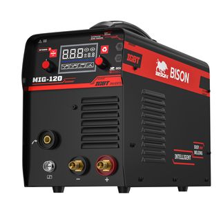 BISON เครื่องเชื่อม INVERTER MIG/MMA 120แอมป์ (LCD) รุ่น MIG/MMA-120A5K   5 กก. ไม่ใช้แก๊ส