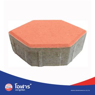โอฬาร บล็อกปูถนน รุ่น ศิลาศร 6x12x20ซม. สีอิฐ